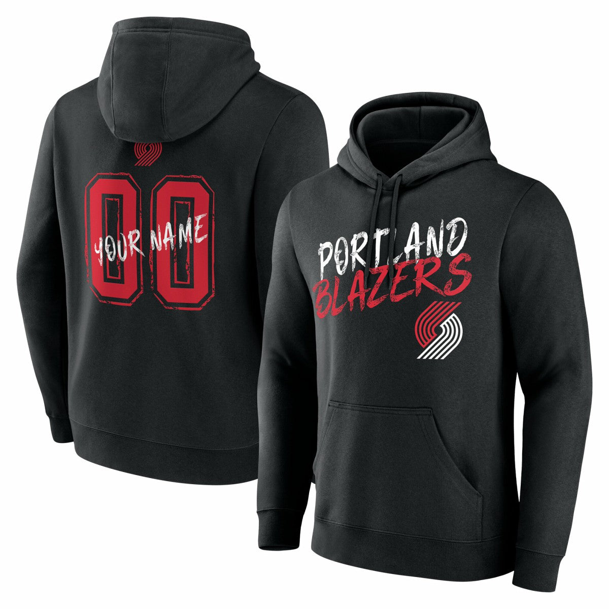 Black Portland Trail Blazers Hustle Custom Pullover Hoodie | NBA