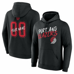Black Portland Trail Blazers Hustle Custom Pullover Hoodie | NBA