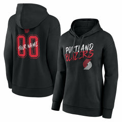 Black Portland Trail Blazers Women's Hustle Custom Pullover Hoodie | NBA