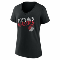 Black Portland Trail Blazers Women's Hustle Custom V-Neck T-Shirt | NBA