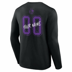 Black Sacramento Kings Hustle Custom Long Sleeve T-Shirt | NBA