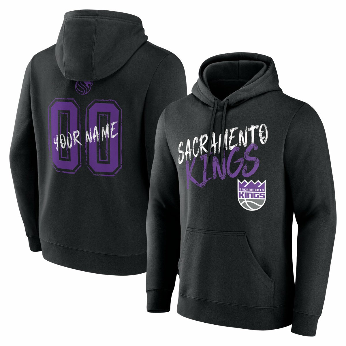Black Sacramento Kings Hustle Custom Pullover Hoodie | NBA