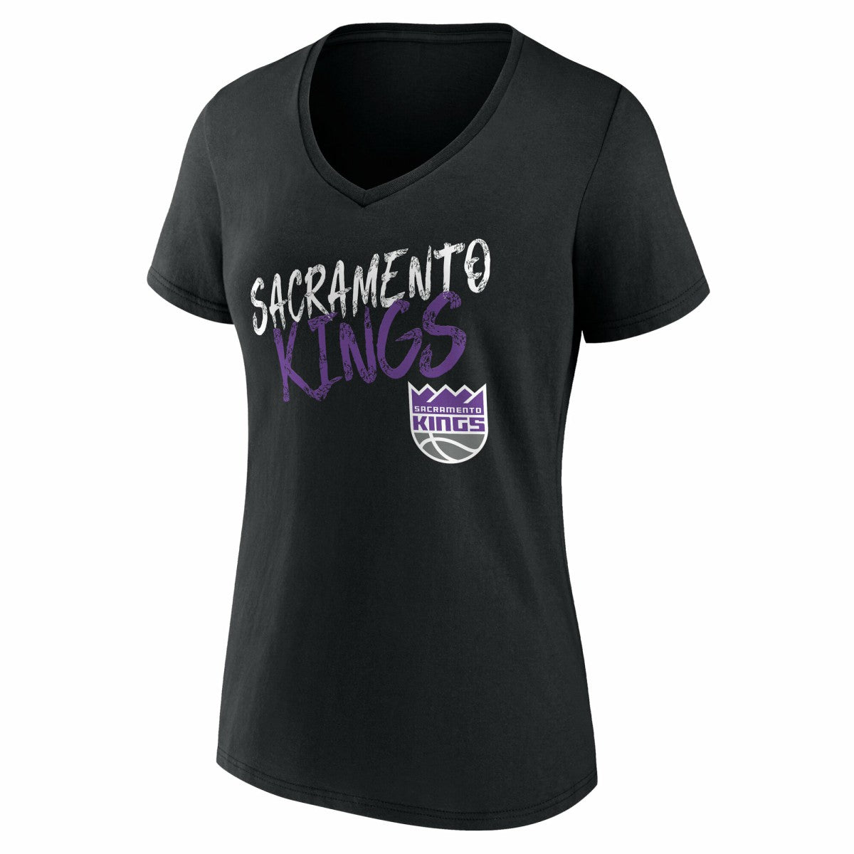 Black Sacramento Kings Women's Hustle Custom V-Neck T-Shirt | NBA
