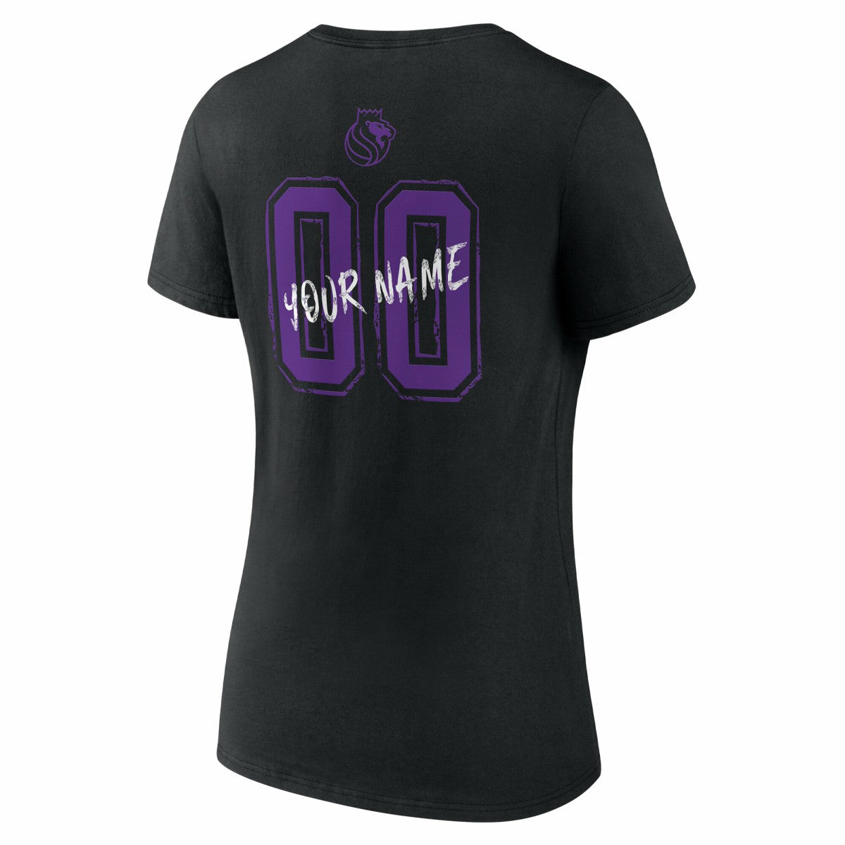 Black Sacramento Kings Women's Hustle Custom V-Neck T-Shirt | NBA
