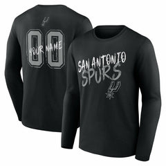 Black San Antonio Spurs Hustle Custom Long Sleeve T-Shirt | NBA