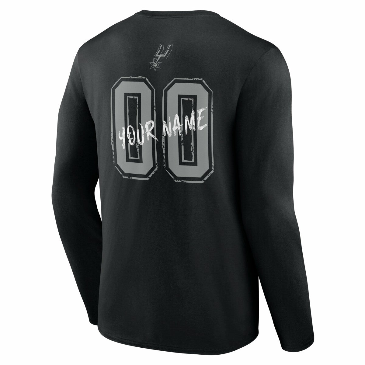 Black San Antonio Spurs Hustle Custom Long Sleeve T-Shirt | NBA
