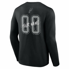 Black San Antonio Spurs Hustle Custom Long Sleeve T-Shirt | NBA