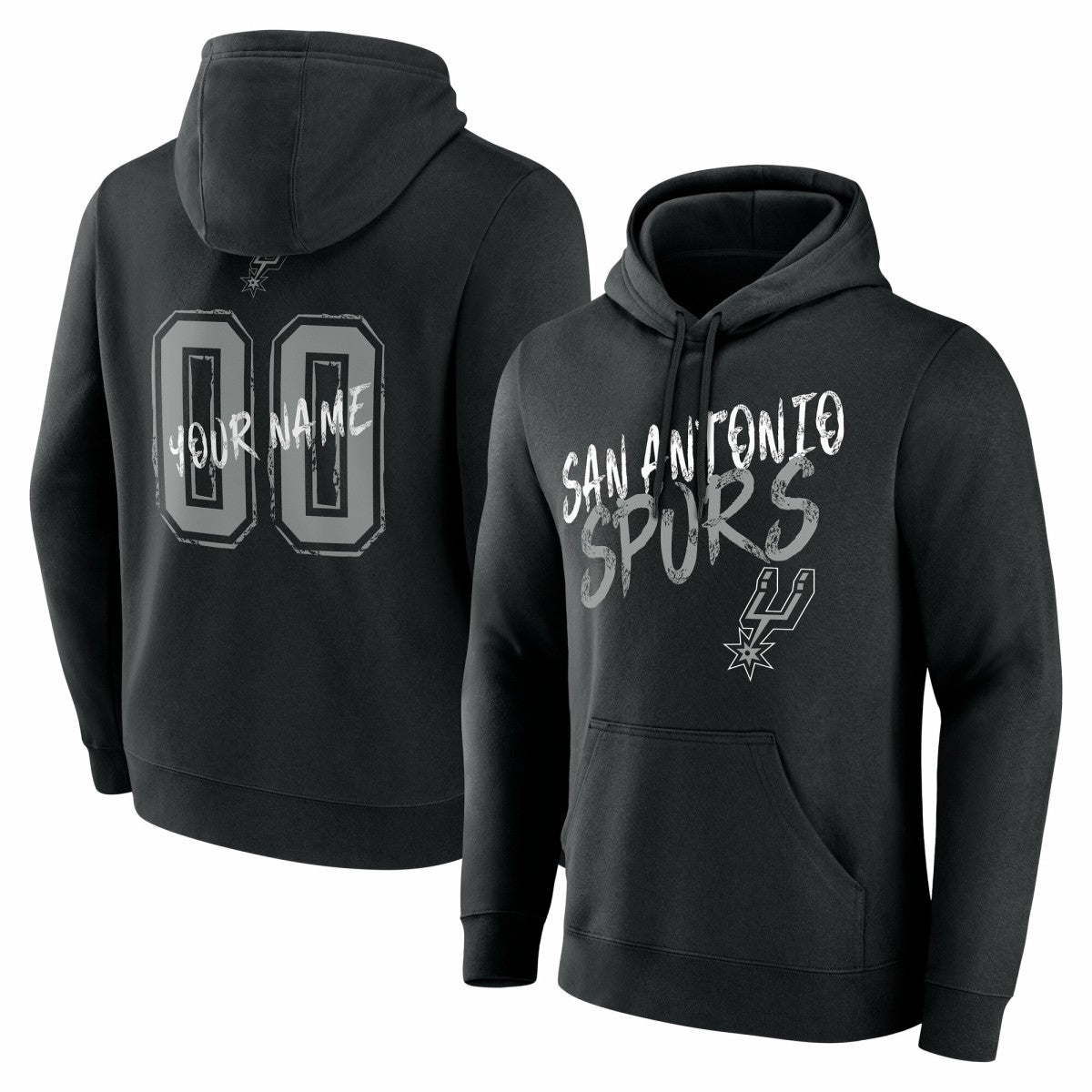 Black San Antonio Spurs Hustle Custom Pullover Hoodie | NBA