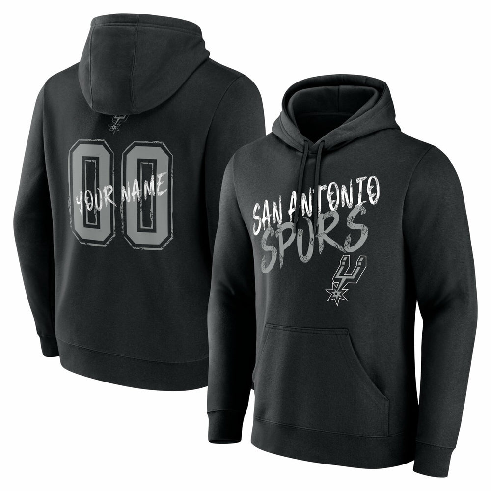Black San Antonio Spurs Hustle Custom Pullover Hoodie | NBA