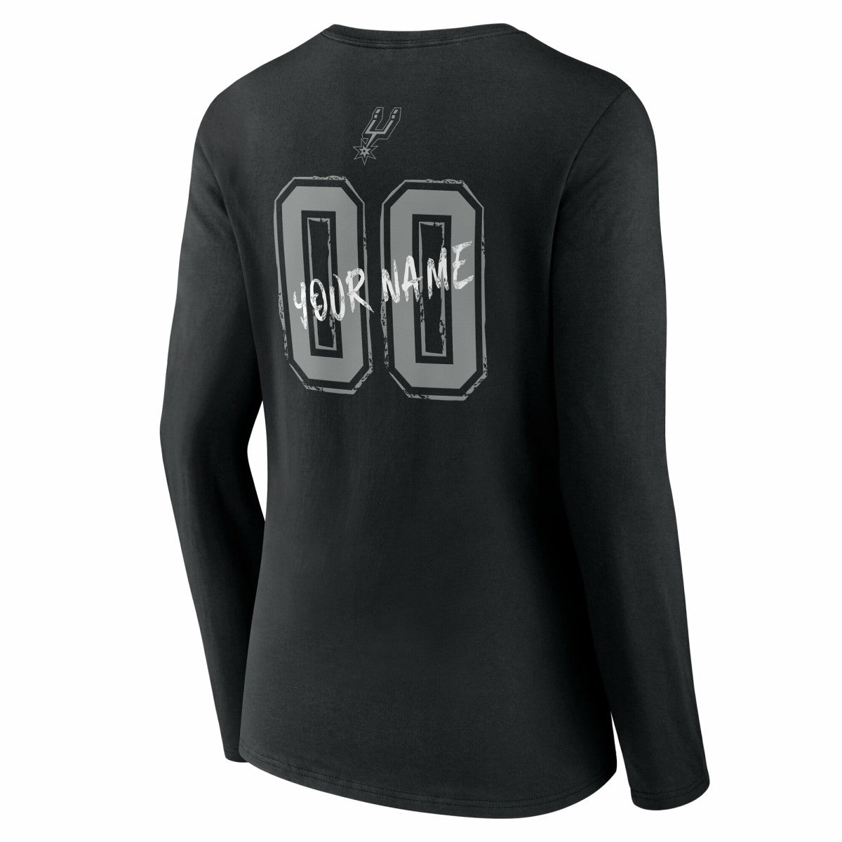 Black San Antonio Spurs Women's Hustle Custom Long Sleeve V-Neck T-Shirt | NBA