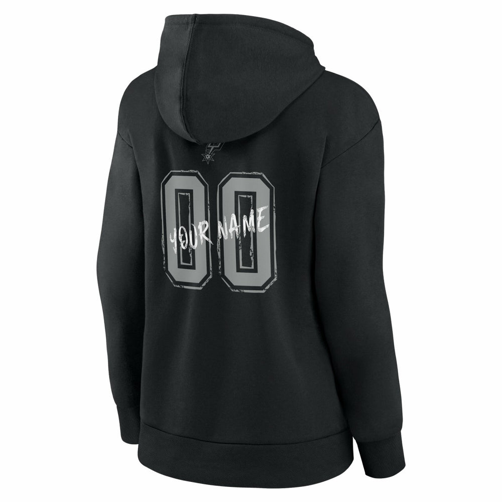 Black San Antonio Spurs Women's Hustle Custom Pullover Hoodie | NBA