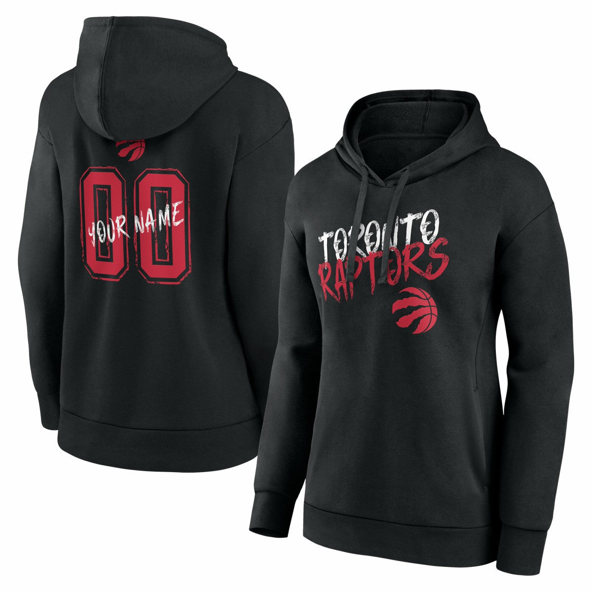 Black Toronto Raptors Women's Hustle Custom Pullover Hoodie | NBA