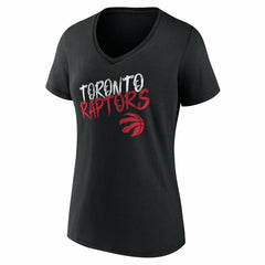 Black Toronto Raptors Women's Hustle Custom V-Neck T-Shirt | NBA