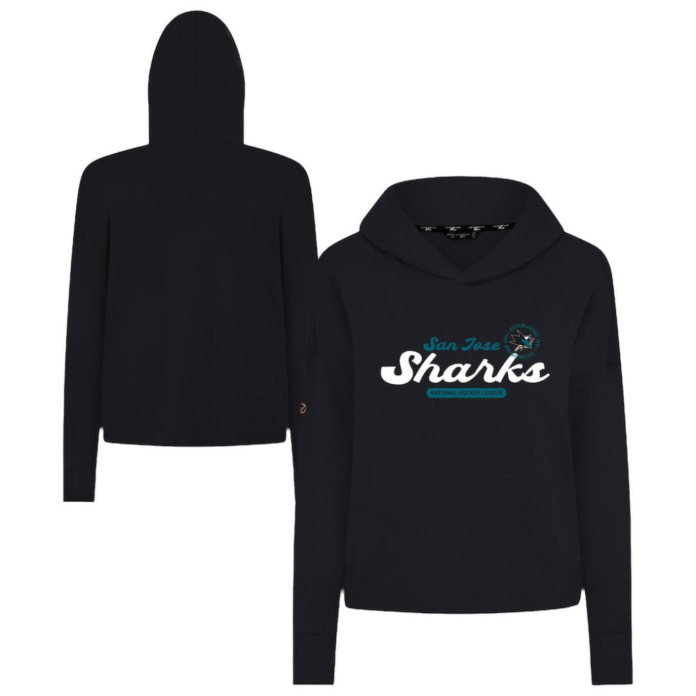 San Jose Sharks Levelwear Women's Sweet Monument Tri-Blend Cropped Pullover Hoodie -  NHL Hoodies