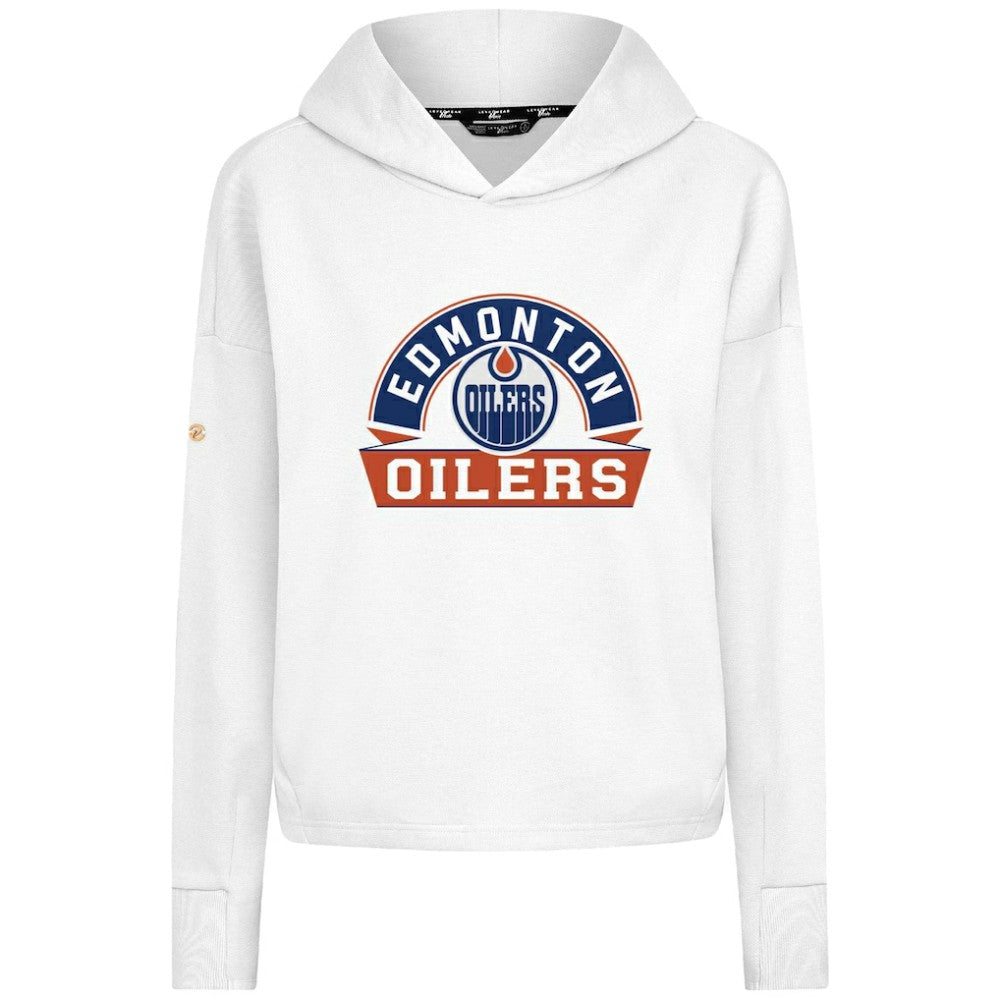 Edmonton Oilers Levelwear Women's Sweet Banner Arch Tri-Blend Cropped Pullover Hoodie -  NHL Hoodies
