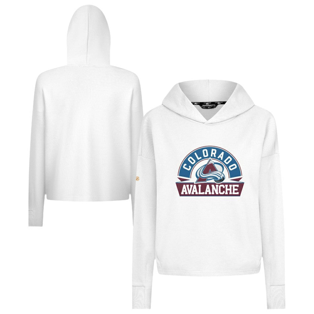 Colorado Avalanche Levelwear Women's Sweet Banner Arch Tri-Blend Cropped Pullover Hoodie -  NHL Hoodies