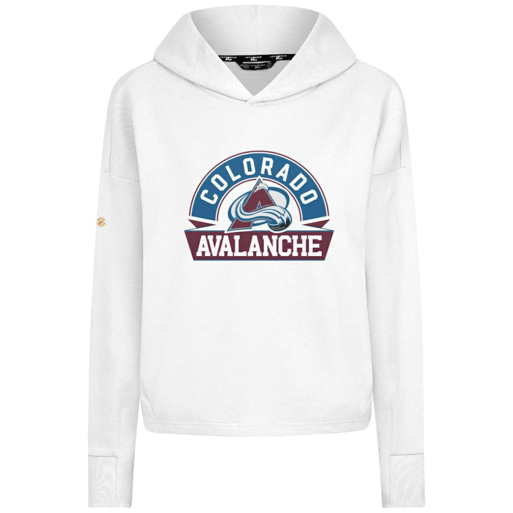 Colorado Avalanche Levelwear Women's Sweet Banner Arch Tri-Blend Cropped Pullover Hoodie -  NHL Hoodies