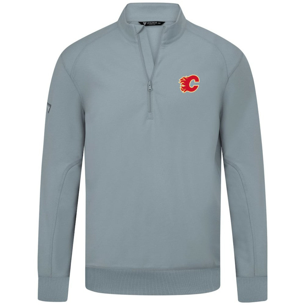 Calgary Flames Levelwear Upright Tri-Blend Quarter-Zip Pullover -  NHL Pullover
