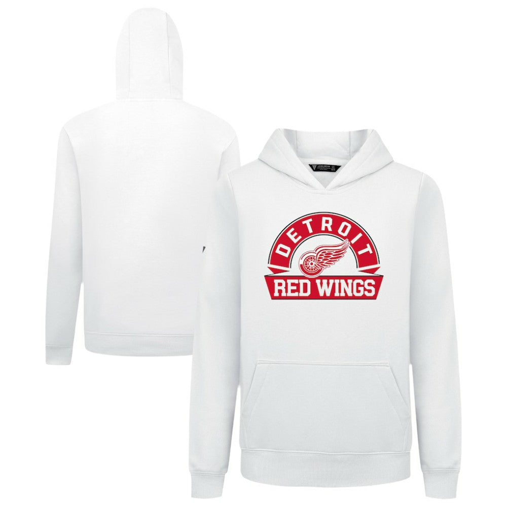 Detroit Red Wings Levelwear Youth Podium Banner Arch Pullover Hoodie -  NHL Hoodies