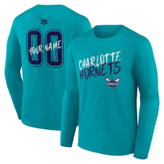 Teal Charlotte Hornets Hustle Custom Long Sleeve T-Shirt | NBA
