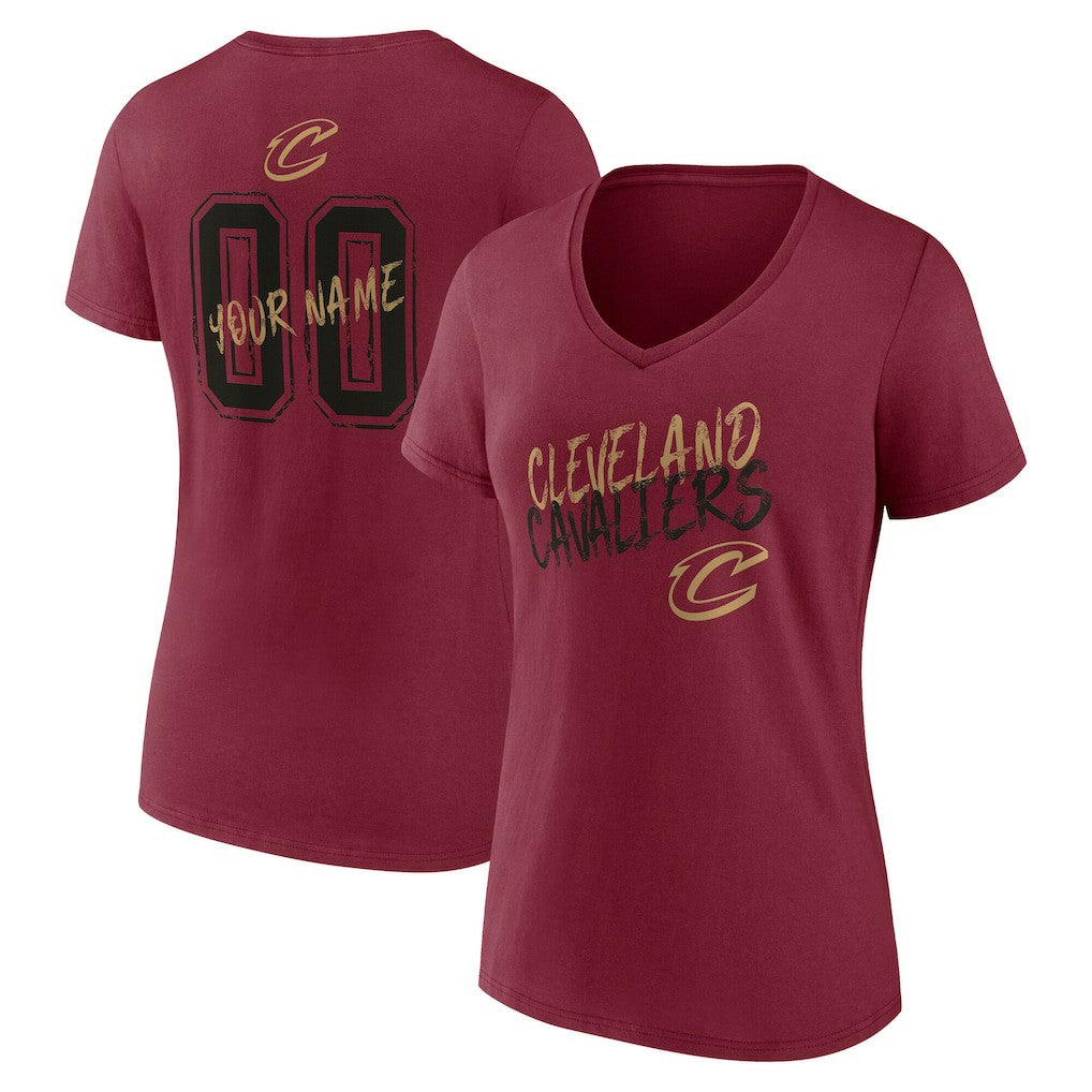 Wine Cleveland Cavaliers Women's Hustle Custom V-Neck T-Shirt sale | NBA