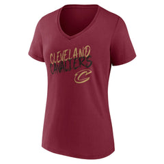 Wine Cleveland Cavaliers Women's Hustle Custom V-Neck T-Shirt sale | NBA
