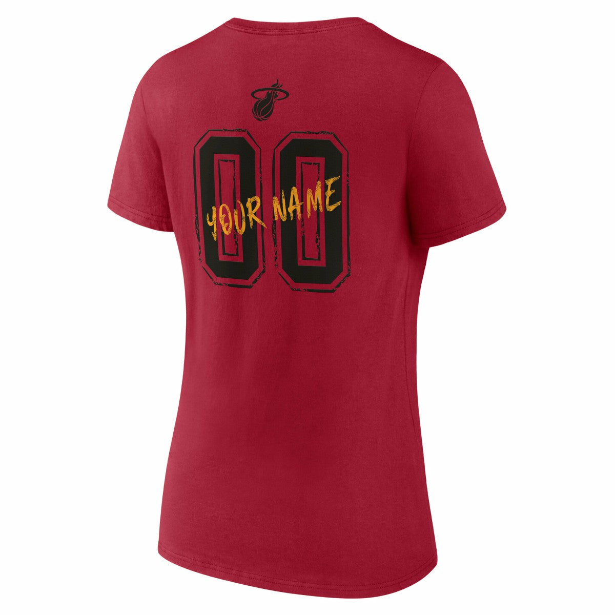 Red Miami Heat Women's Hustle Custom V-Neck T-Shirt | NBA