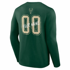 Hunter Green Milwaukee Bucks Hustle Custom Long Sleeve T-Shirt | NBA