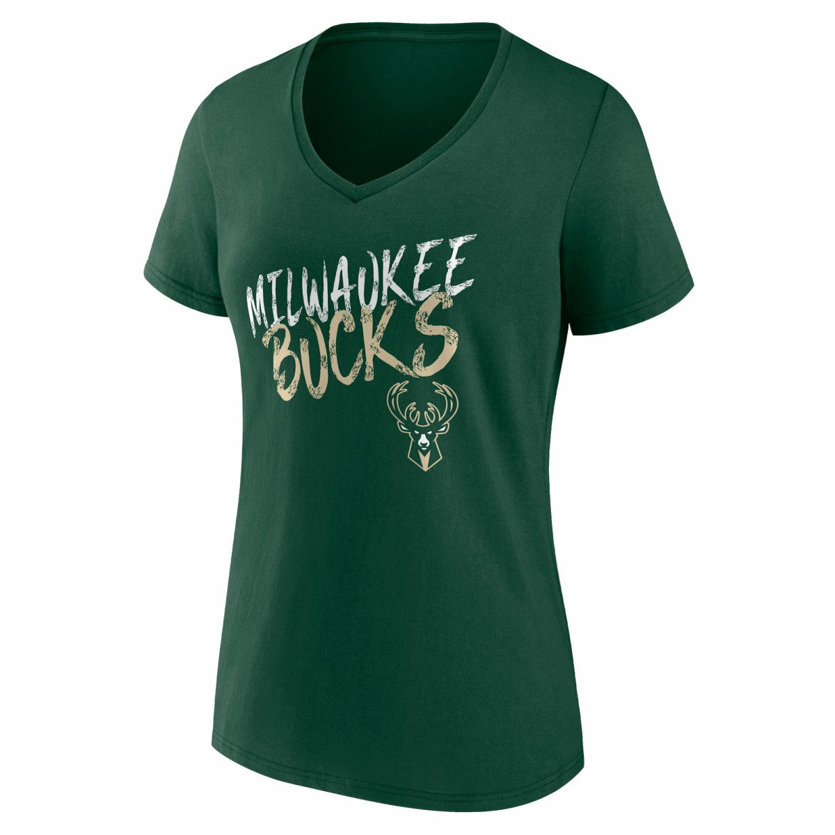 Hunter Green Milwaukee Bucks Women's Hustle Custom V-Neck T-Shirt | NBA