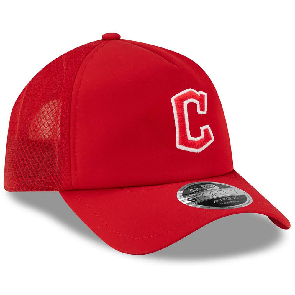 Cleveland Guardians New Era 2026 Batting Practice Apex 9FORTY Adjustable Trucker Hat - MLB Hats