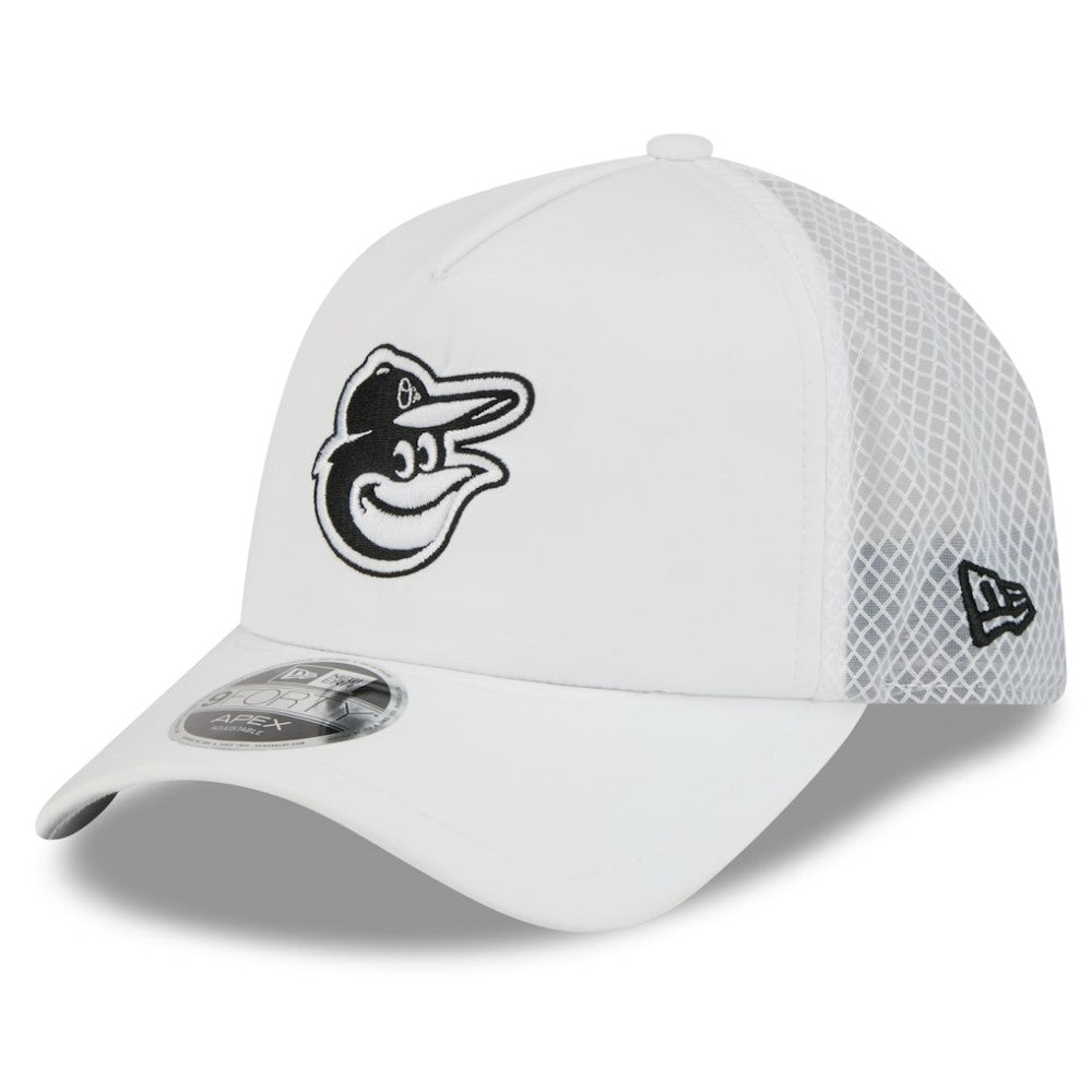 Baltimore Orioles New Era 2026 Batting Practice Apex 9FORTY Adjustable Trucker Hat - MLB Hats