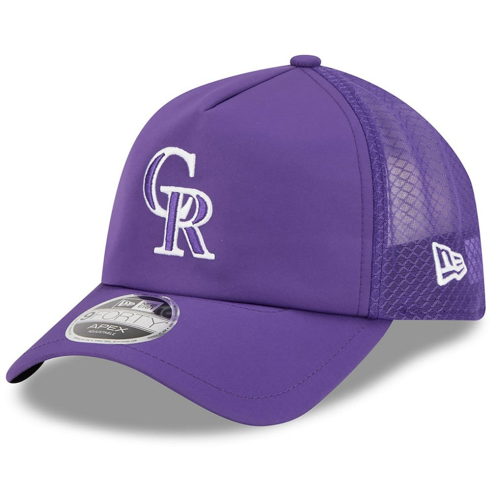 Colorado Rockies New Era 2026 Batting Practice Apex 9FORTY Adjustable Trucker Hat - MLB Hats