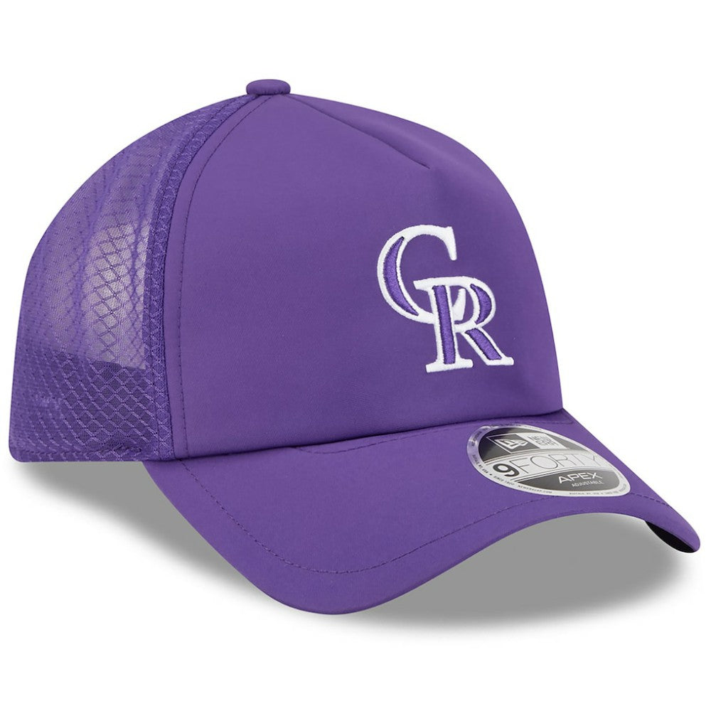 Colorado Rockies New Era 2026 Batting Practice Apex 9FORTY Adjustable Trucker Hat - MLB Hats