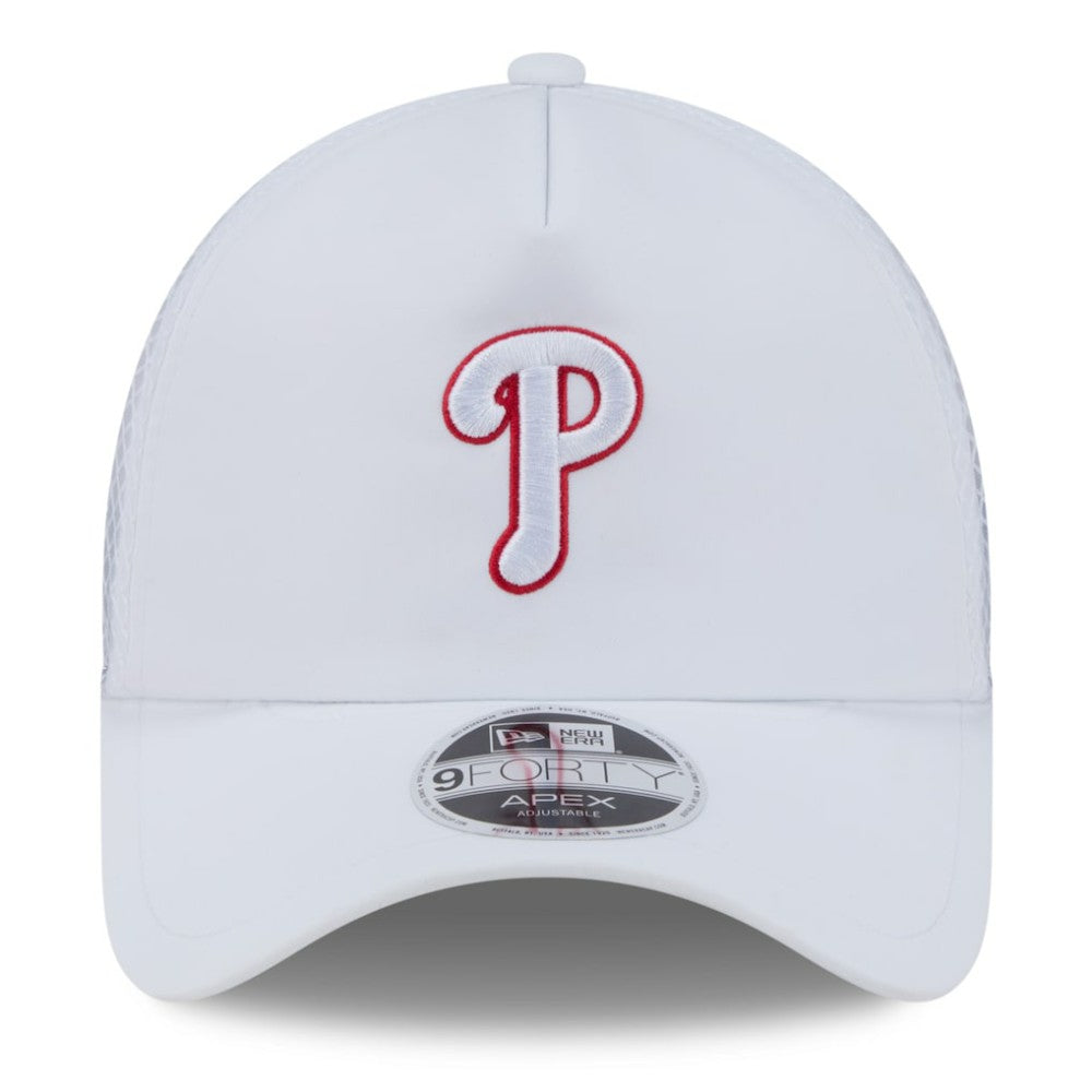 Philadelphia Phillies New Era 2026 Batting Practice Apex 9FORTY Adjustable Trucker Hat - MLB Hats