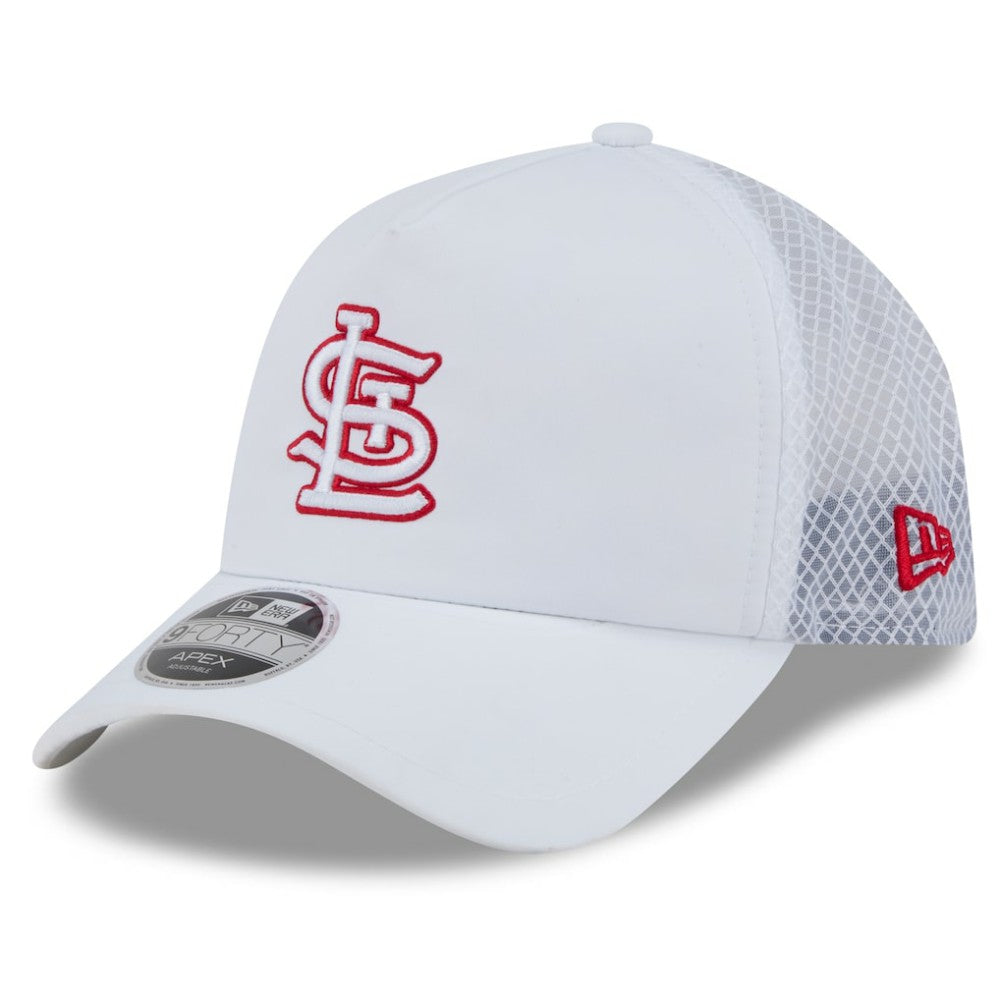 St. Louis Cardinals New Era 2026 Batting Practice Apex 9FORTY Adjustable Trucker Hat - MLB Hats