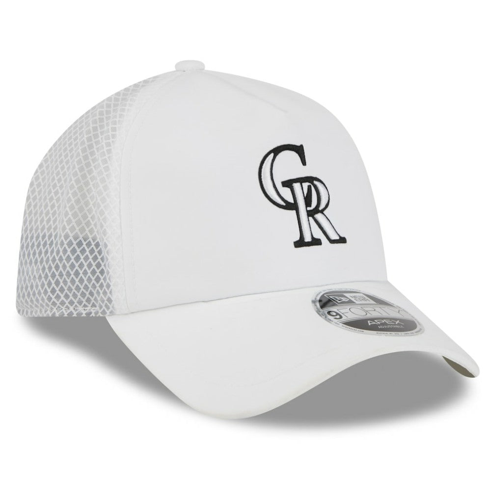 Colorado Rockies New Era 2026 Batting Practice Apex 9FORTY Adjustable Trucker Hat - MLB Hats