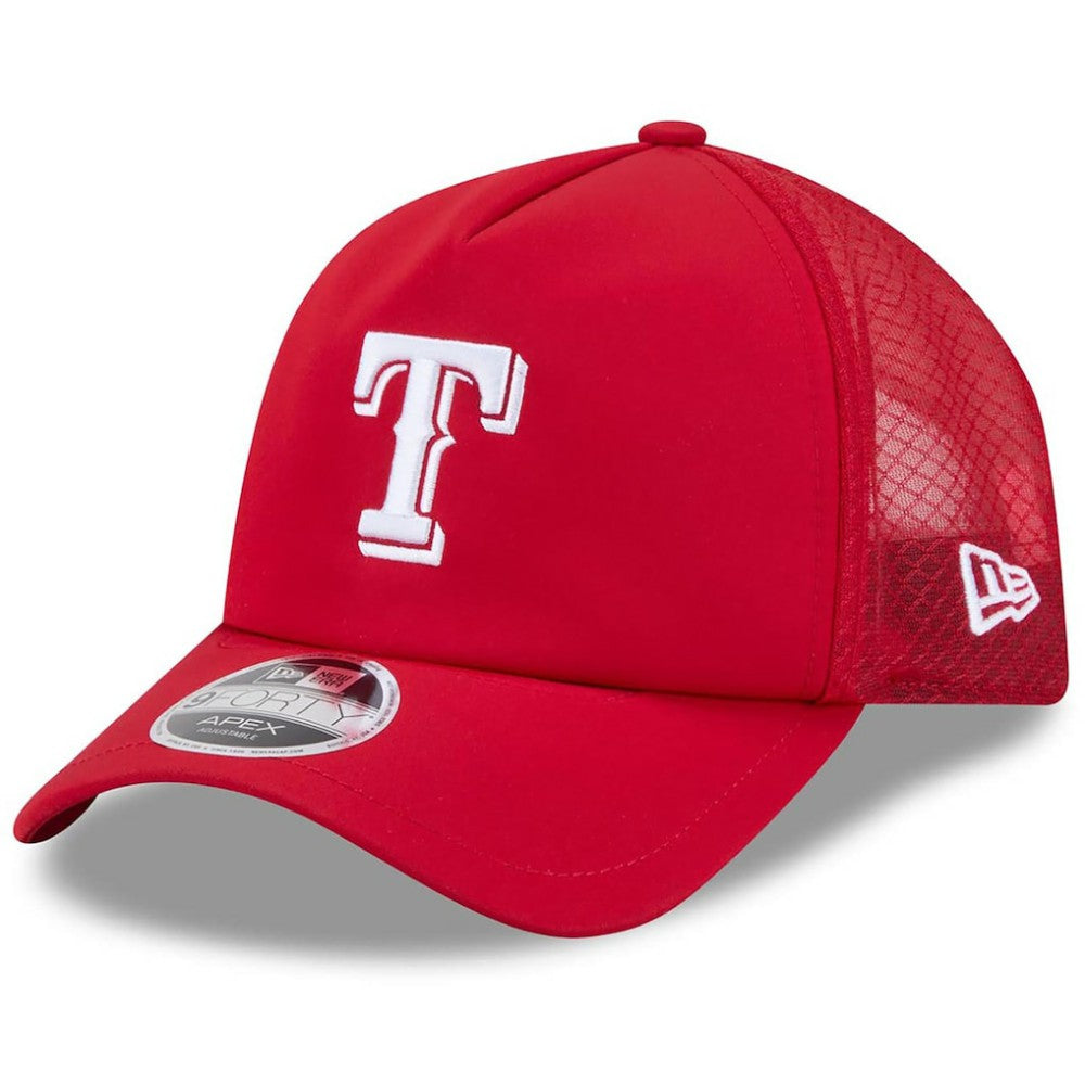 Texas Rangers New Era 2026 Batting Practice Apex 9FORTY Adjustable Trucker Hat - MLB Hats