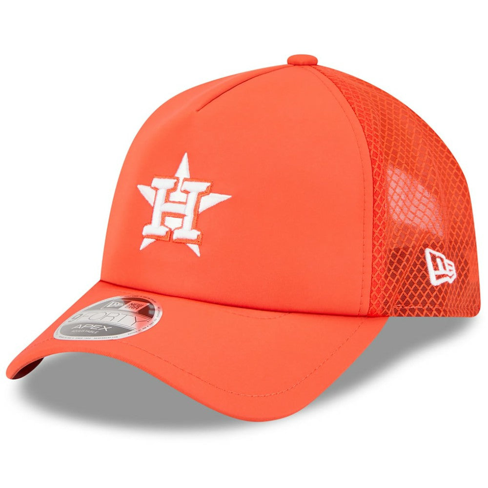 Houston Astros New Era 2026 Batting Practice Apex 9FORTY Adjustable Trucker Hat - MLB Hats