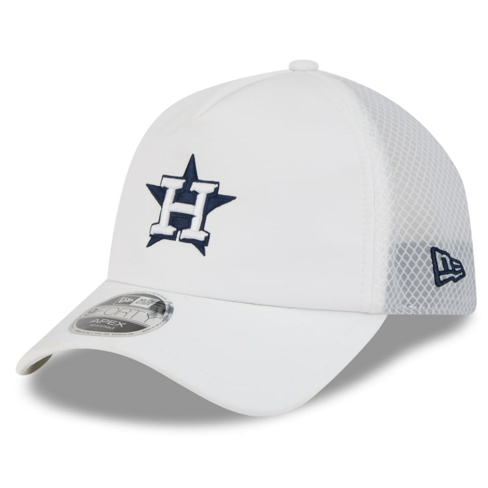Houston Astros New Era 2026 Batting Practice Apex 9FORTY Adjustable Trucker Hat - MLB Hats