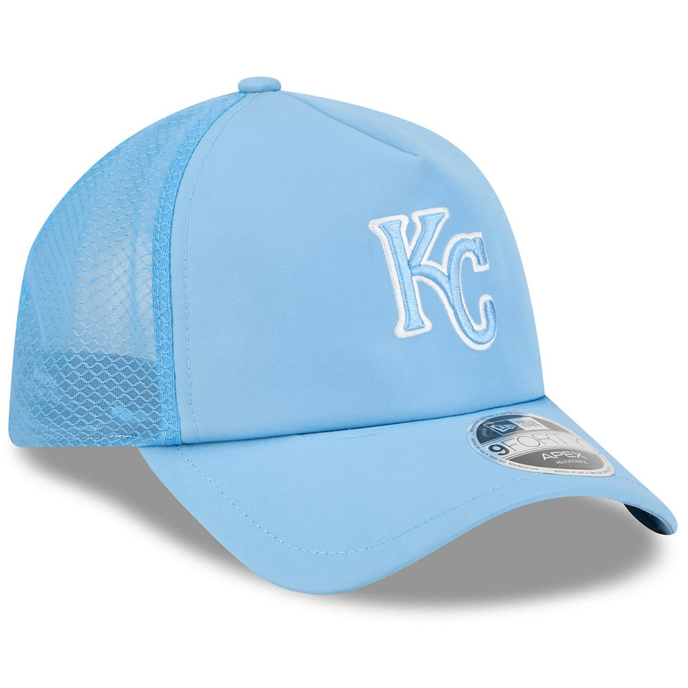Kansas City Royals New Era 2026 Batting Practice Apex 9FORTY Adjustable Trucker Hat - MLB Hats