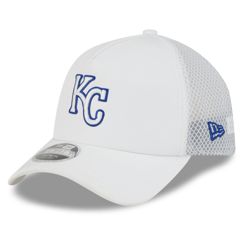 Kansas City Royals New Era 2026 Batting Practice Apex 9FORTY Adjustable Trucker Hat - MLB Hats