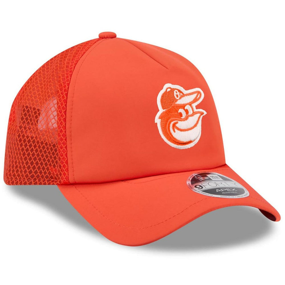 Baltimore Orioles New Era 2026 Batting Practice Apex 9FORTY Adjustable Trucker Hat - MLB Hats