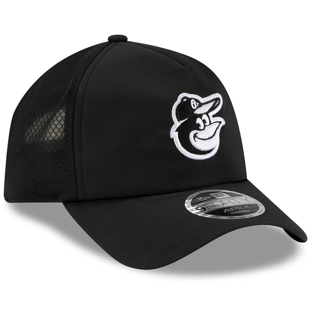 Baltimore Orioles New Era 2026 Batting Practice Apex 9FORTY Adjustable Trucker Hat - MLB Hats
