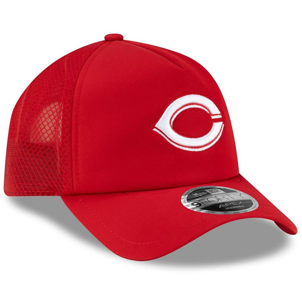 Cincinnati Reds New Era 2026 Batting Practice Apex 9FORTY Adjustable Trucker Hat - MLB Hats