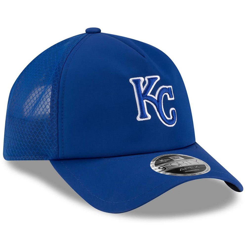 Kansas City Royals New Era 2026 Batting Practice Apex 9FORTY Adjustable Trucker Hat - MLB Hats
