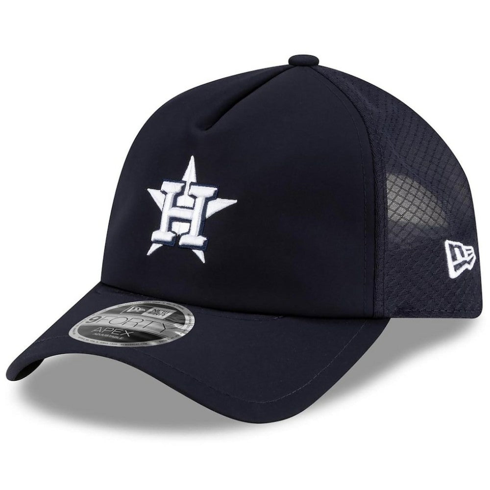 Houston Astros New Era 2026 Batting Practice Apex 9FORTY Adjustable Trucker Hat - MLB Hats