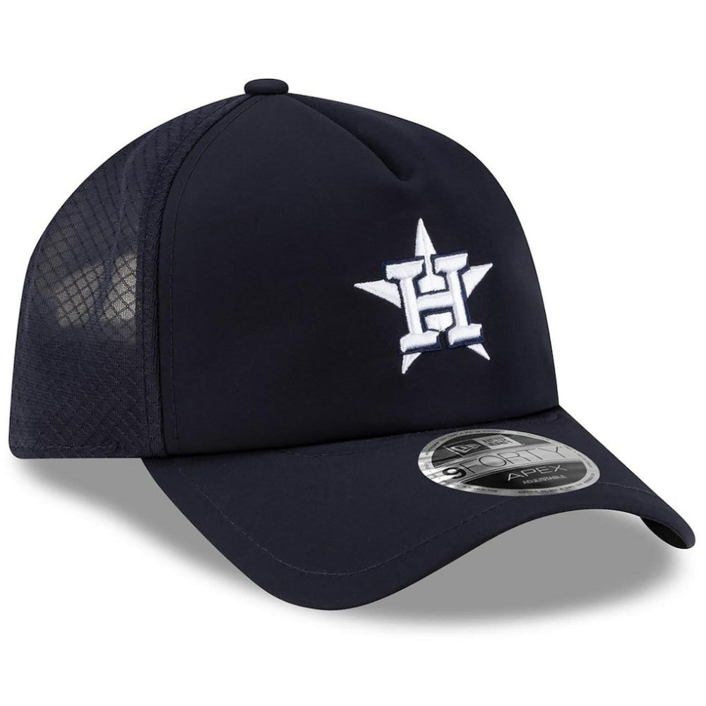 Houston Astros New Era 2026 Batting Practice Apex 9FORTY Adjustable Trucker Hat - MLB Hats