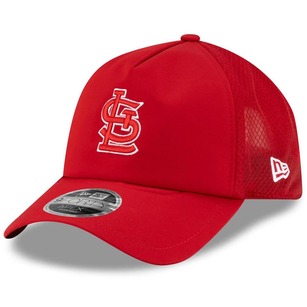 St. Louis Cardinals New Era 2026 Batting Practice Apex 9FORTY Adjustable Trucker Hat - MLB Hats
