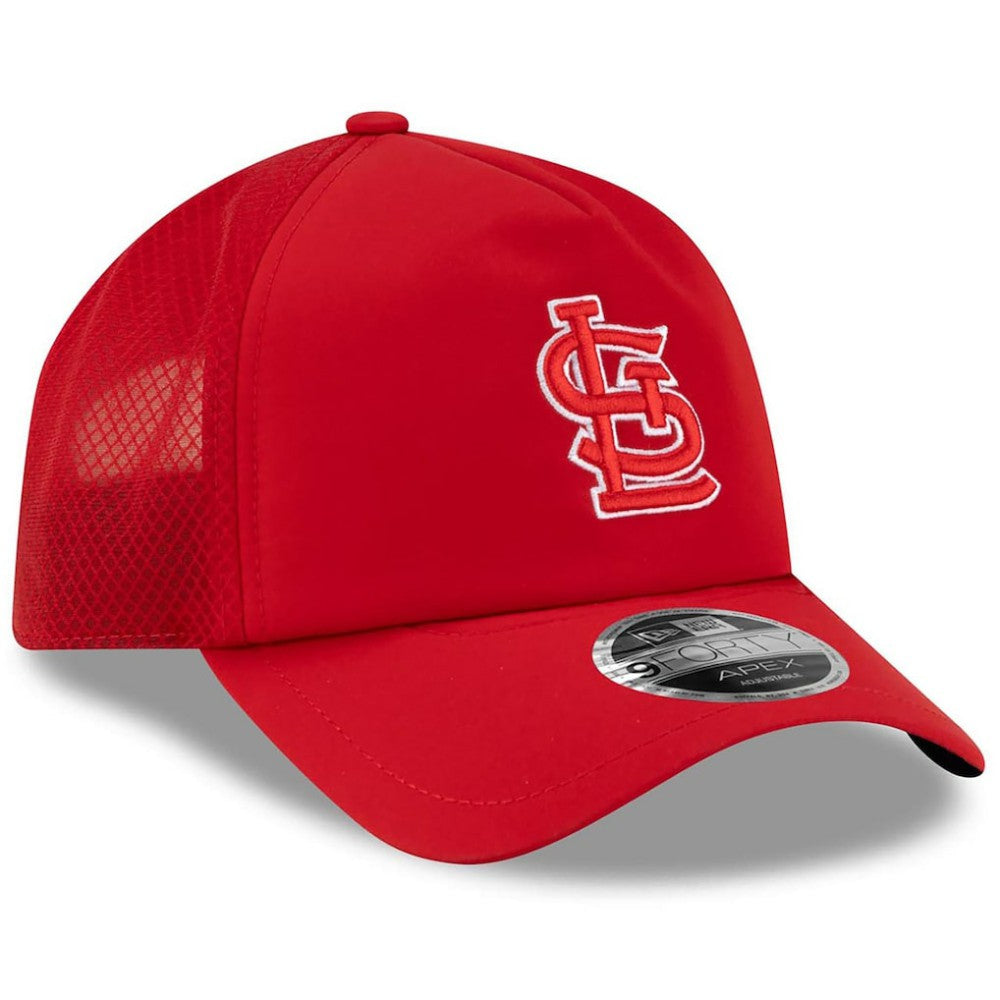 St. Louis Cardinals New Era 2026 Batting Practice Apex 9FORTY Adjustable Trucker Hat - MLB Hats