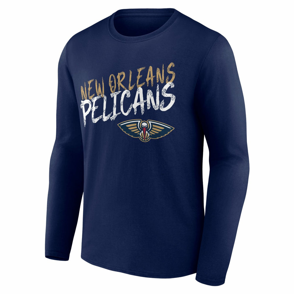 Navy New Orleans Pelicans Hustle Custom Long Sleeve T-Shirt | NBA